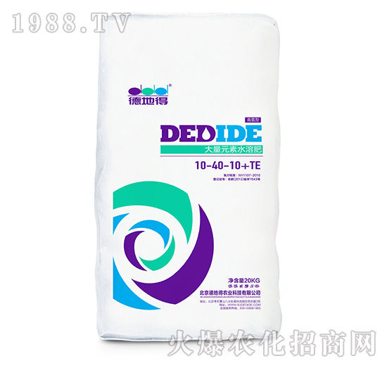 大量元素水溶肥料10-40-10+TE-德地得