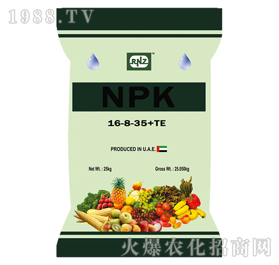 25kgRNZ水溶肥16-8-35+TE-九星惠農(nóng)