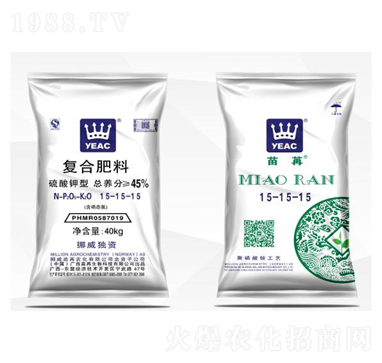 硫酸鉀型復(fù)合肥料15-15-15（40kg）-苗苒農(nóng)化