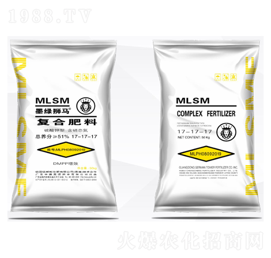 硫酸鉀型復(fù)合肥料17-17-17-墨綠獅馬-苗苒農(nóng)化