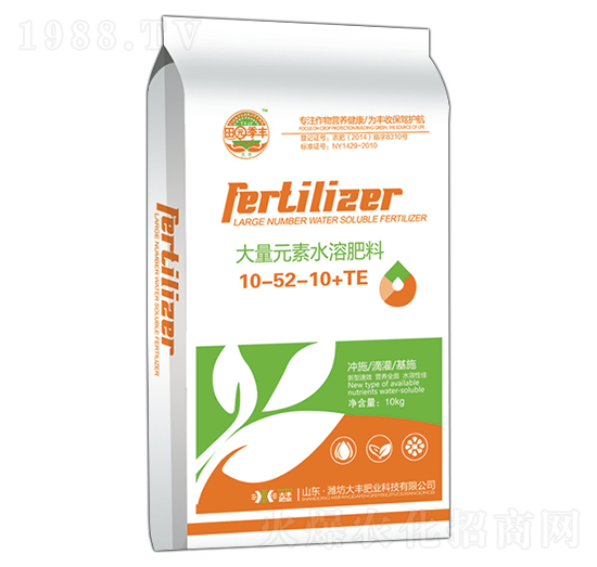 10kg大量元素水溶肥料10-52-10+TE-田園季豐-大豐肥業(yè)