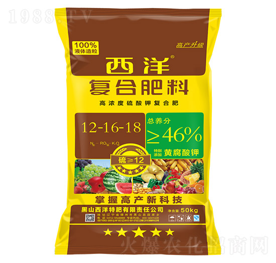 高濃縮硫酸鉀復(fù)合肥料12-16-18-西洋肥業(yè)
