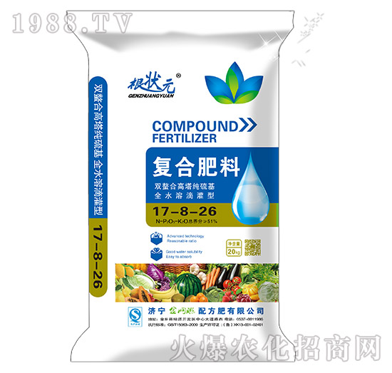 全水溶滴灌型復合肥料17-8-26-根狀元-金網(wǎng)聯(lián)