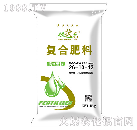 脲甲醛工藝長效緩釋加鋅型復(fù)合肥料26-10-12-根狀元-金網(wǎng)聯(lián)