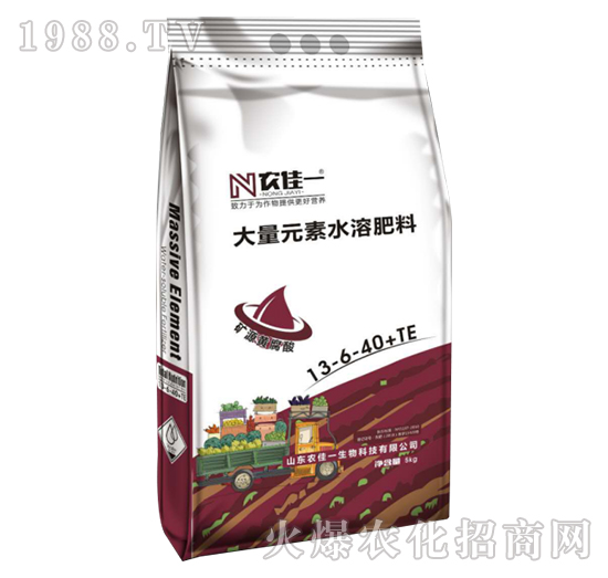 大量元素水溶肥13-6-40+TE-農佳一