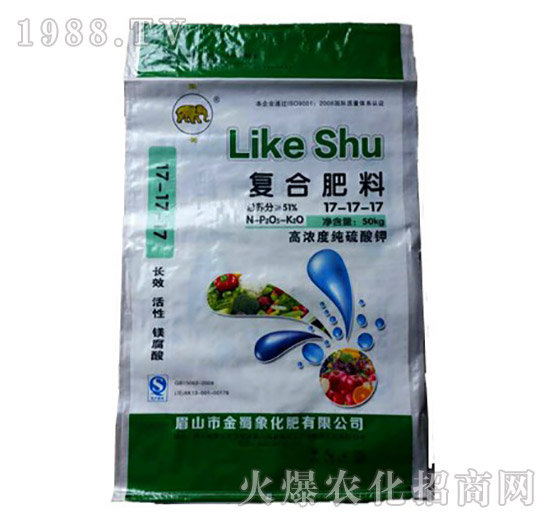 高濃度純硫酸鉀型復合肥料17-17-17-金蜀象