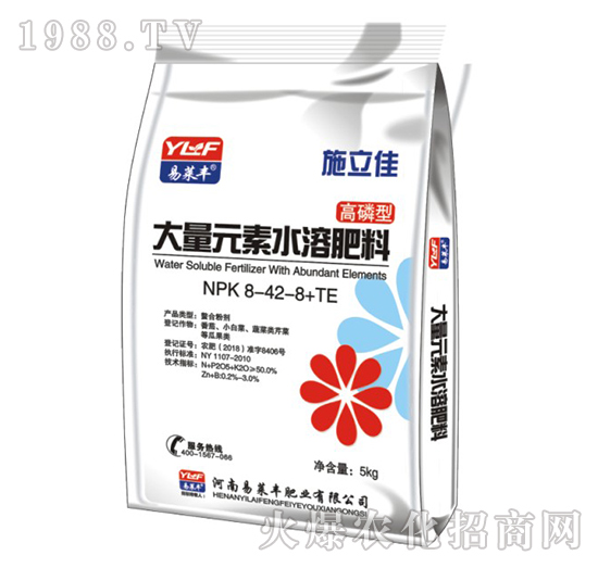 大量元素水溶肥料8-42-8+TE-施立佳-易萊豐