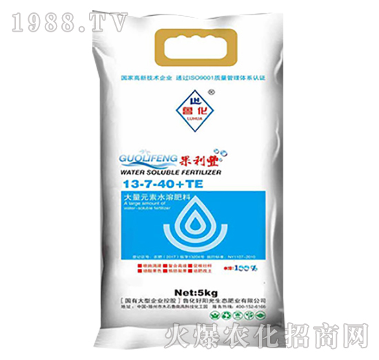 大量元素水溶肥料13-7-40+TE-果利豐-魯化