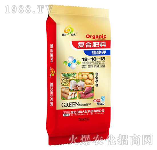 40kg硫酸鉀復合肥料18-10-18-云磷大化