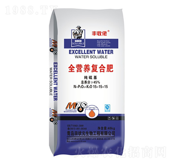 純硫基全營養(yǎng)復(fù)合肥15-15-15-豐收佬-田狀元生物