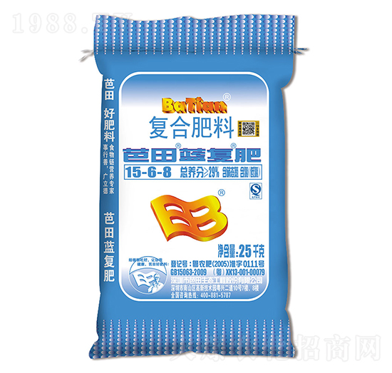 25kg復(fù)合肥料15-6-8-芭田·藍(lán)復(fù)肥-農(nóng)之友