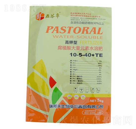 高鉀型腐植酸大量元素水溶肥料10-5-40+TE-五谷豐-豐收源