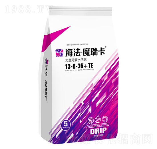 袋裝大量元素水溶肥料13-6-36+TE-海法·魔瑞卡-日晟久豐