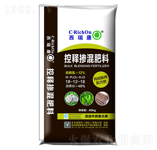 純硫酸鉀配方肥控釋摻混肥料18-12-18-生之道