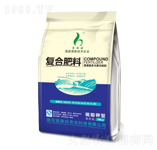 40%硫酸鉀復(fù)合肥15-5-20-宜施壯