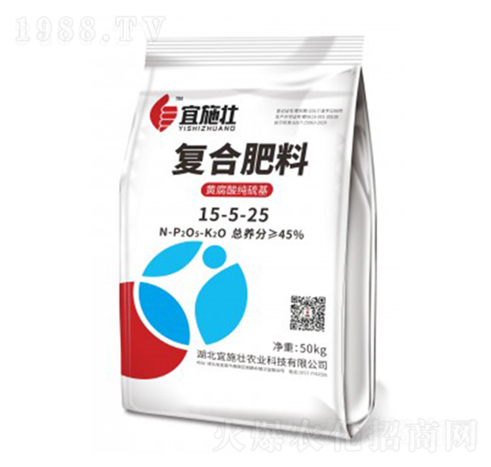 黃腐酸純硫基復合肥料15-5-25-宜施壯