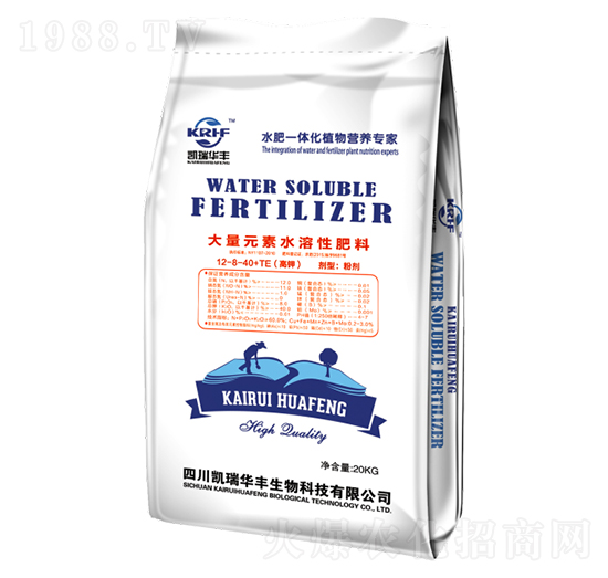 高鉀型大量元素水溶性肥料12-8-40+TE-凱瑞華豐