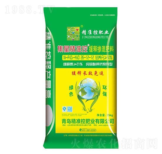 純硫酸鉀抗燒芽型緩釋摻混肥料26-12-12-集星精準控