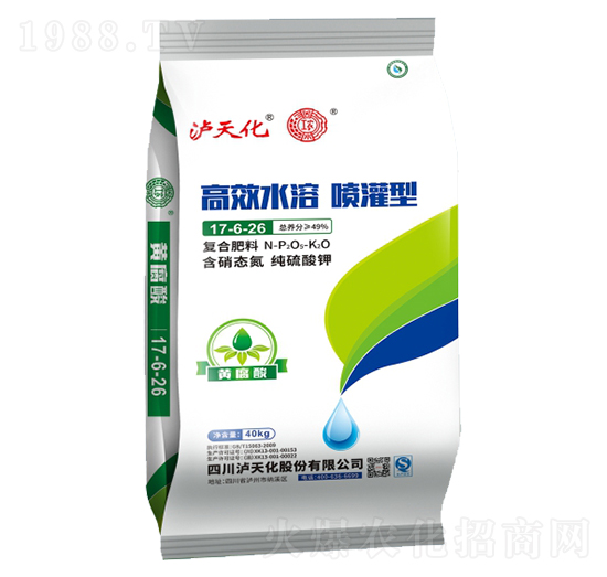 高效水溶噴灌型復(fù)合肥料17-6-26-瀘天化