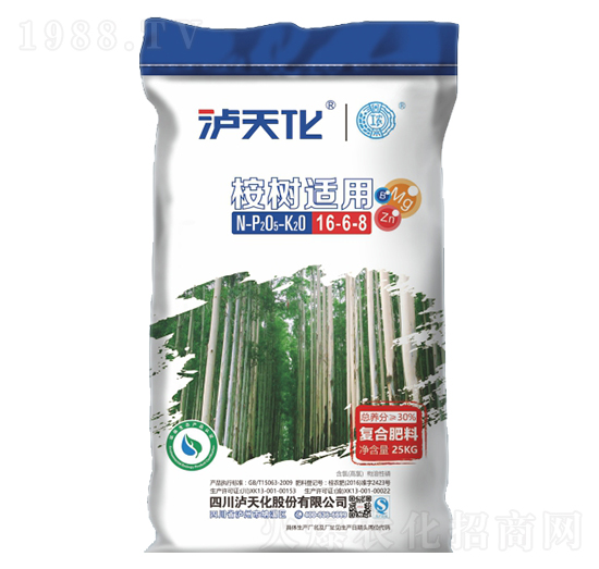 桉樹適用復(fù)合肥料16-6-8-瀘天化