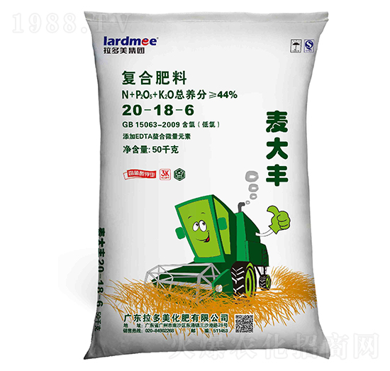 50KG小麥專用復合肥料20-18-6-麥大豐-拉多美