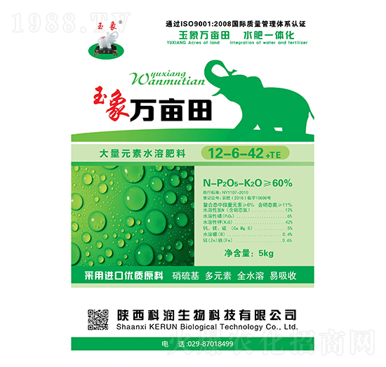 高鉀型大量元素水溶肥12-6-42+TE-萬畝田-科潤生物