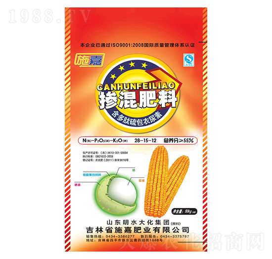 玉米硫包衣尿素?fù)交旆?8-15-12-施嘉肥業(yè)