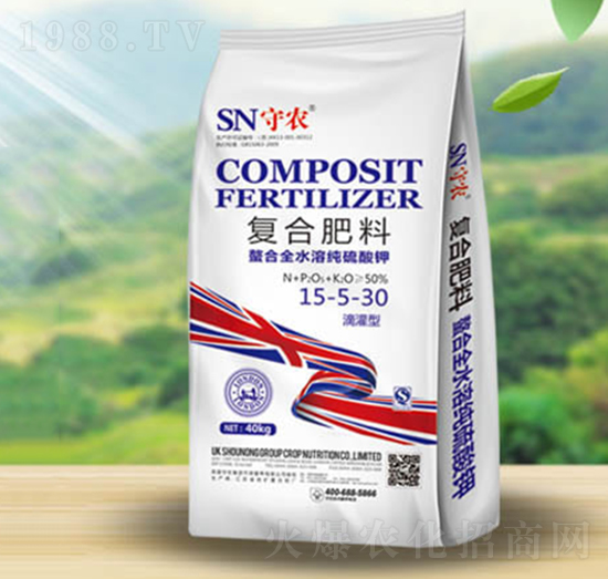 螯合全水溶性純硫酸鉀基復(fù)合肥料15-5-30-守農(nóng)