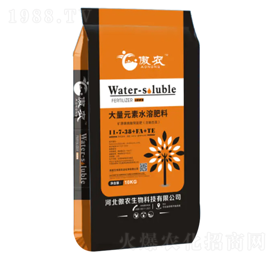 大量元素水溶肥料11-7-38+FA+TE-傲農