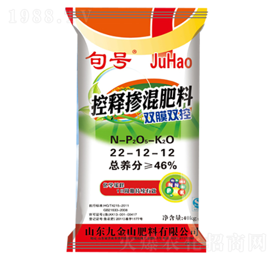 雙膜雙控控釋摻混肥料22-12-12-句號-巴頓