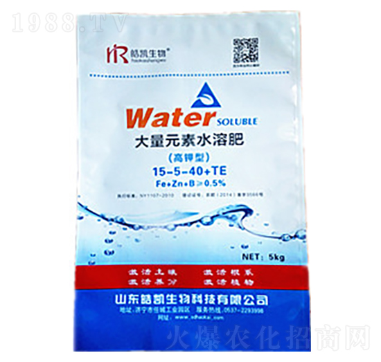 高鉀型大量元素水溶肥15-5-40+TE-皓凱生物