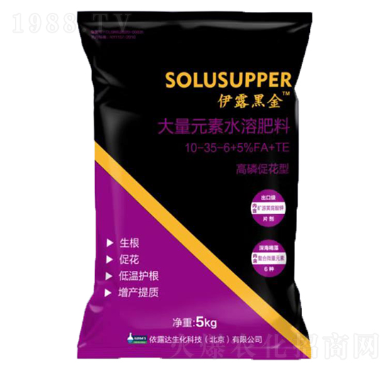 高磷促花型大量元素水溶肥料10-35-6+5%FA+TE-依露黑金-依露達