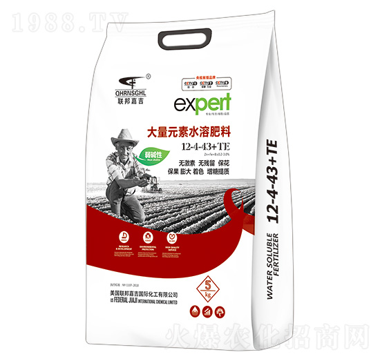 弱堿性大量元素水溶肥料12-4-43+TE聯(lián)邦嘉吉