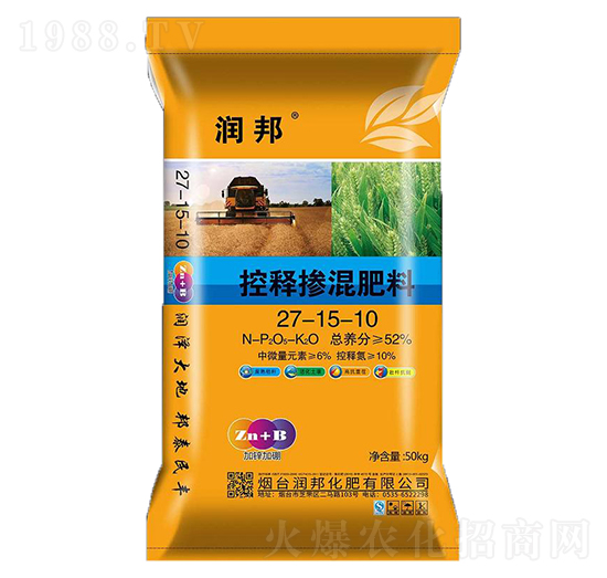 50kg控釋摻混肥料27-15-10-潤邦化肥