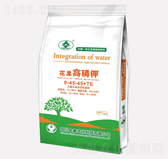 花果高磷鉀型大量元素水溶肥0-45-45+TE-金鑫農(nóng)化