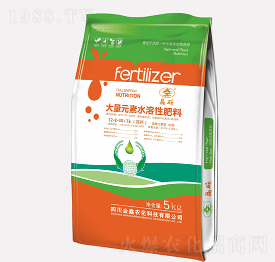 5kg高鉀型大量元素水溶肥12-8-40+TE-金鑫農(nóng)化