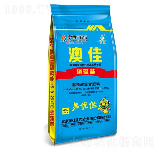40kg腐植酸復(fù)合肥料15-8-26+TE-澳佳生態(tài)