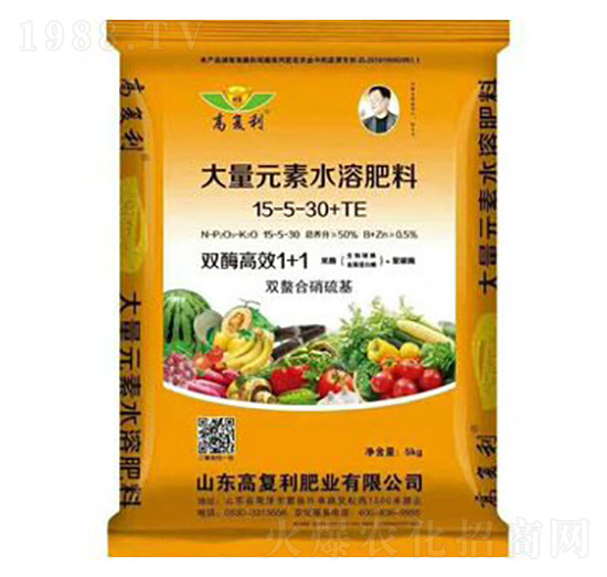 大量元素水溶肥料15-5-30+TE-高福利肥業(yè)