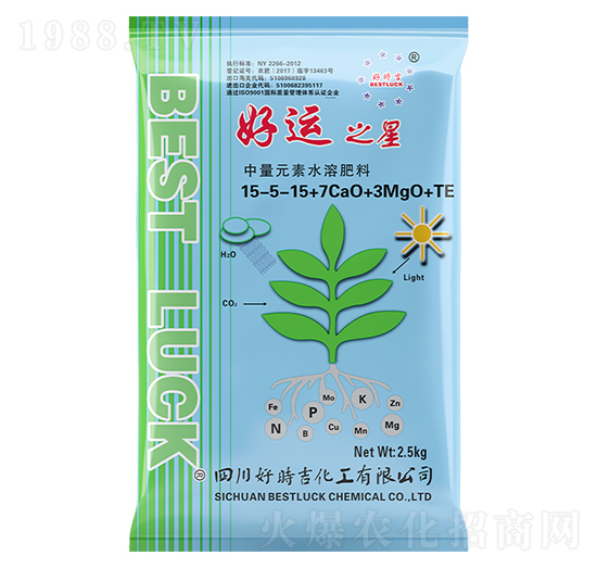 大量元素水溶肥料15-5-15+7CaO+3MgO+TE-好運之星-好時吉