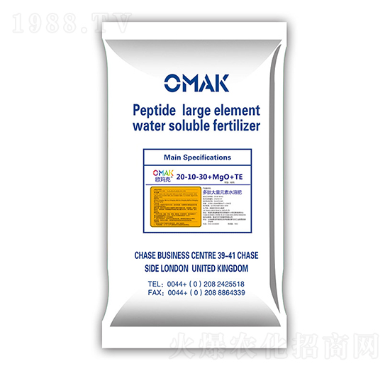 多肽大量元素水溶肥20-10-30+MgO+TE-歐瑪克-方護(hù)