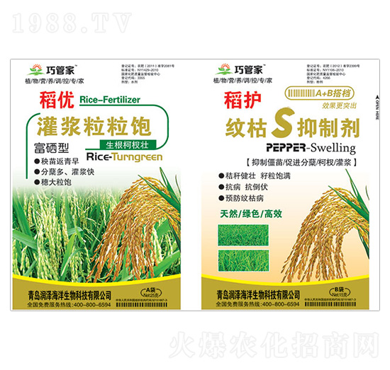 稻優(yōu)灌漿粒粒飽+稻護紋枯S抑制劑-巧管家-潤澤