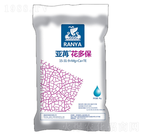 水溶肥15-31-9+Mg+Ca+TE 亞苒花多保 亞苒國際