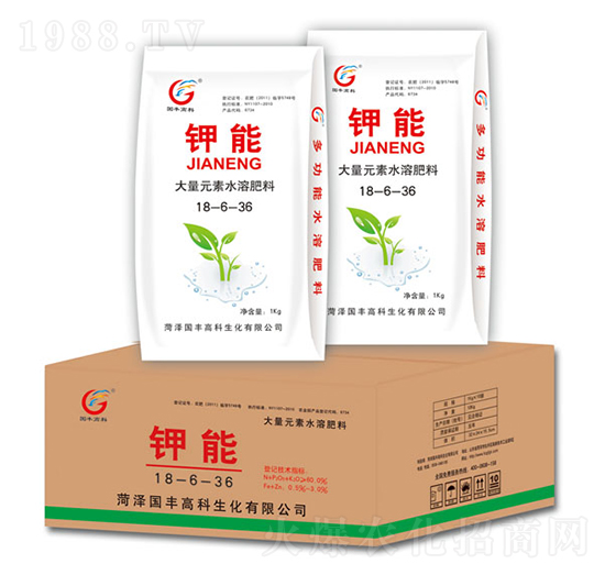 大量元素水溶肥料18-6-36-鉀能-國豐高科