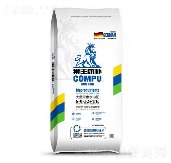 大量元素水溶肥6-0-52+TE-獅王康樸-漢騰農(nóng)業(yè)