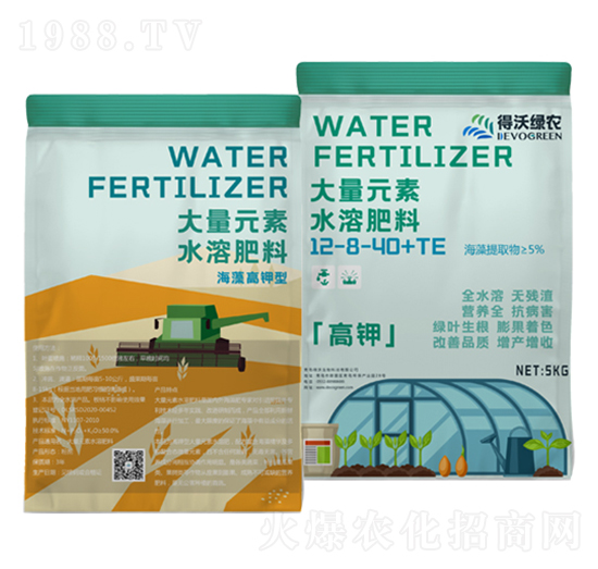 海藻高鉀型大量元素水溶肥料12-8-40+TE-得沃綠農