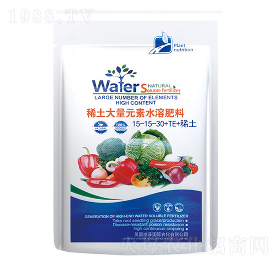 稀土大量元素水溶肥料15-15-30+TE-七竣州