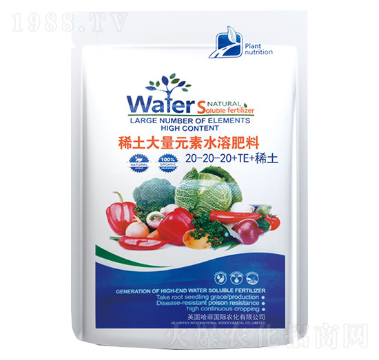 稀土大量元素水溶肥料20-20-20+TE-七竣州