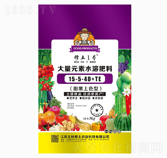 大量元素水溶肥15-5-40+TE-修土1號(hào)-土研修土