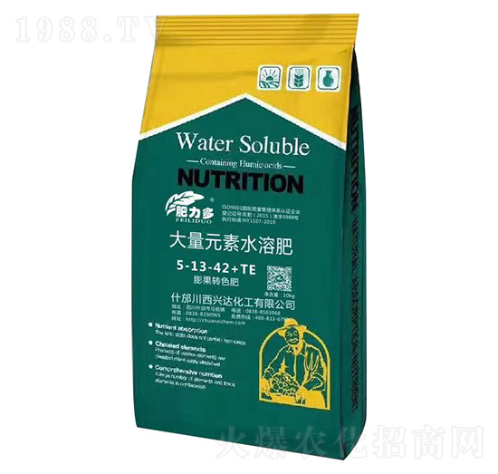 膨果轉(zhuǎn)色大量元素水溶肥5-13-42+TE-肥力多-興達化工