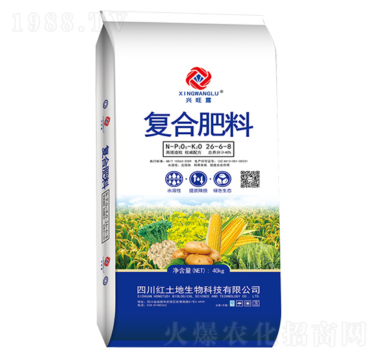 氯鉀型復(fù)合肥料26-6-8-興旺露-紅土地